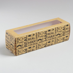 Коробка для макарун For real man, 18 х 5.5 х 5.5 см