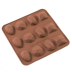 Форма силиконовая для шоколада "Бриллианты", 15*15 см