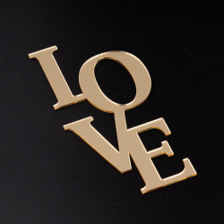 Топпер без шпажки вертикальный "Love", золотой 5*10 см.