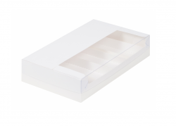 Коробка для эклеров и эскимо с пластиковой крышкой и ложементами