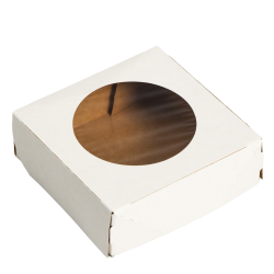 Коробка для печенья, с окном, белая, 100*100*30