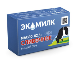 Масло сливочное ЭКОМИЛК 82,5%, 380 г