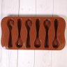 Форма силиконовая для шоколада "Ложки" (большая) 20*10 см, 6 ячеек	