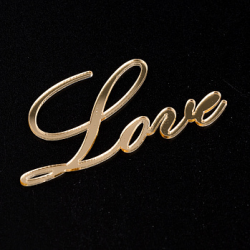 Топпер без шпажки "Love" золотой 10*5 см
