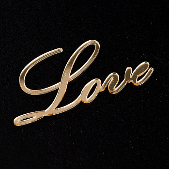 Топпер без шпажки "Love" золотой 10*5 см