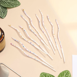 Свечи для торта Серпантин "Клякса" / Набор 10 шт. / Белые