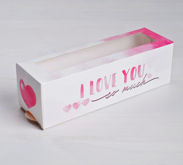 Упаковка для макарони 6 шт «I love you». Размер: 180*55* 55