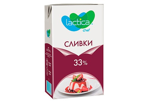 Сливки  "Lactica" 33%, 1 л