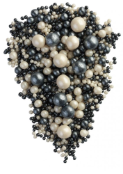 Драже «Жемчуг», взорванные зёрна риса в цветной кондитерской глазури, серебро/чёрный, 50 г