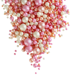 Драже «Жемчуг», взорванные зёрна риса в цветной кондитерской глазури, персик,розовый,серебро, 50 г