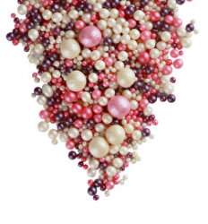 Драже «Жемчуг», взорванные зёрна риса в цветной кондитерской глазури, розовый, сирен, серебро микс, 50 г