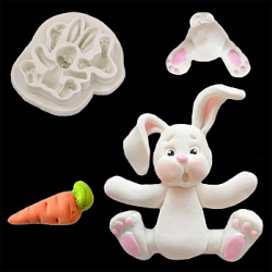 Силиконовый молд "Кролик с морковкой" 7*6,5 см	