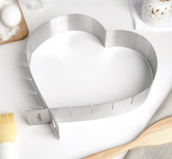 Форма разъёмная для выпечки кексов "Сердце", с регулируемым размером 14,5 - 26,5 см