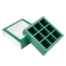 Коробка для 9 конфет с разделителями Зелёная с окном	