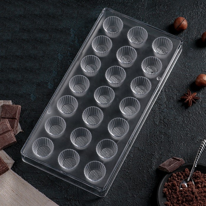 Форма для шоколада 27,5×13,5 см "Конфети", 21 ячейка