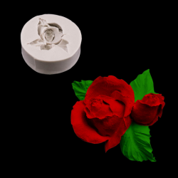 Силиконовый молд "Розы с листиками" 5,5 см