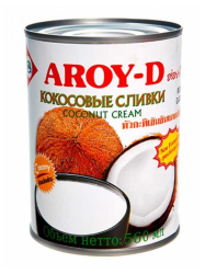 Кокосовые сливки Aroy-D Coconut Cream 85%, 560мл