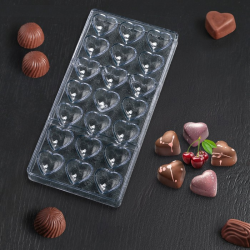Форма для шоколада "Сердца", 21 ячейка