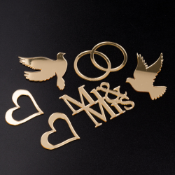 Топпер без шпажки "Набор свадебный", золотой 6 шт.