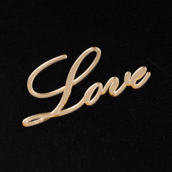Топпер без шпажки мини "Love", золотой 6*3 см.